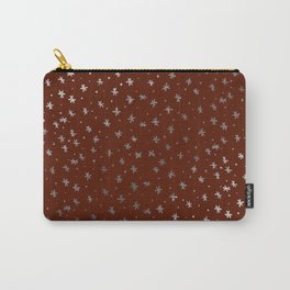 Snowflakes and dots - red and silver Carry-All Pouch