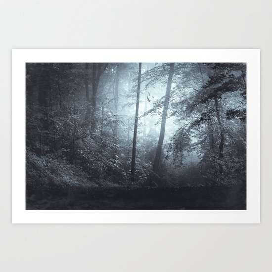 Blue Mystic ForesT Art Print