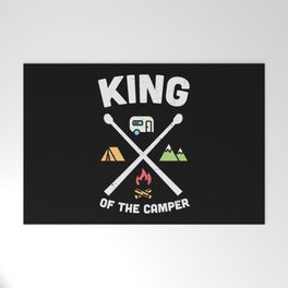 King Of The Camper Funny Camping Slogan Welcome Mat