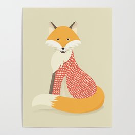 Whimsical Red Fox Poster