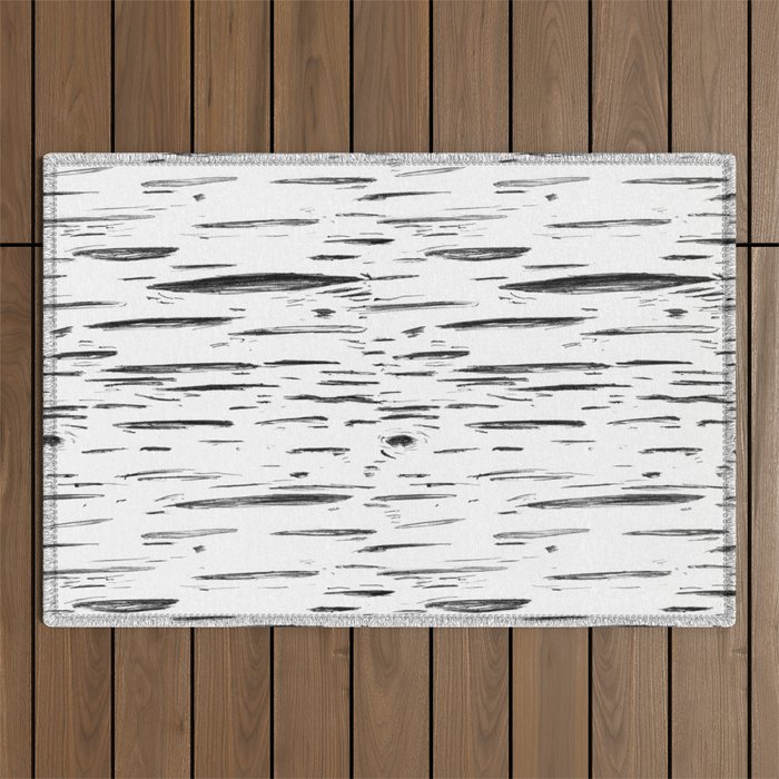 Birch Black and White Outdoor Rug
