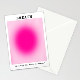 Spiritual Pink Gradient Aura  Zen Stationery Card