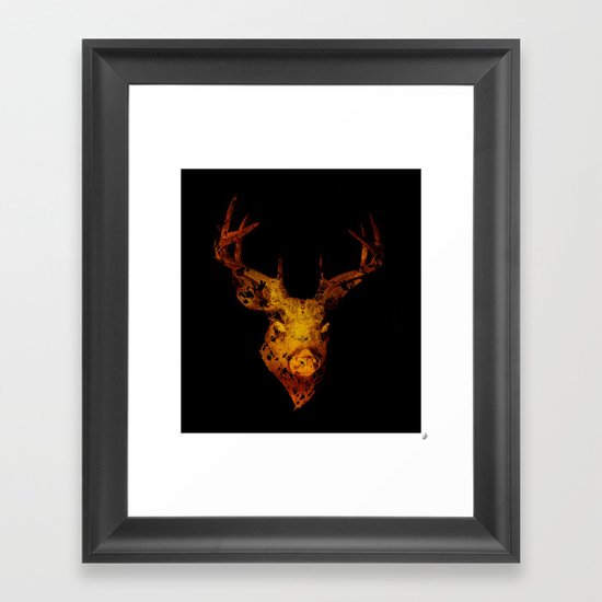 Cervus (Gold Negative Version) Framed Art Print