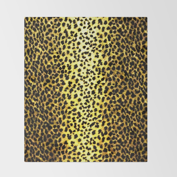 Leopard Print Animal Wallpaper Throw Blanket By Wackyworkshop