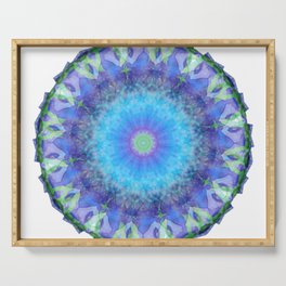 Organic Purple Art - Wild Iris Mandala Serving Tray