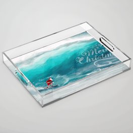 Santa Claus Surf Acrylic Tray
