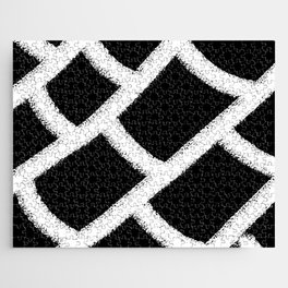 Black and white tiles pattern Jigsaw Puzzle
