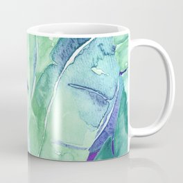 Banana Tree Leaves | Tropical  BLUE Watercolor Coffee Mug