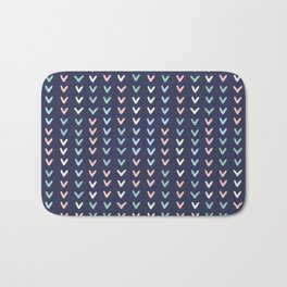 Pink and blue repeat heart pattern Bath Mat