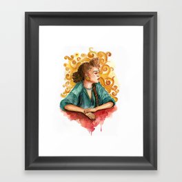 Curly Framed Art Print