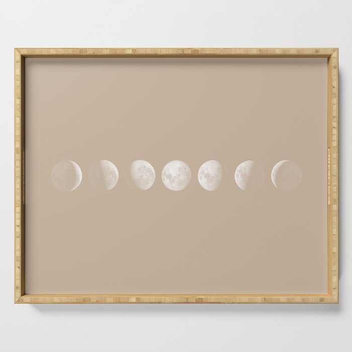 Moon Phases in Peach Serving Tray