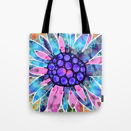 Colorful Floral Art Whimsical Flowers - Garden Diva Tote Bag