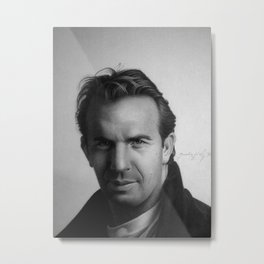 KEVIN COSTNER Metal Print | Man, Graphite, Cinema, Hollywood, Movie, Actor, Black and White, Celebrity, Drawing, Star 