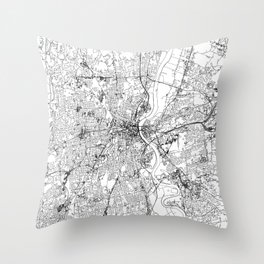 Hartford White Map Throw Pillow