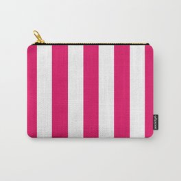 Raspberry fuchsia - solid color - white vertical lines pattern Carry-All Pouch | Whitestripes, Raspberry, Vectors, Makeitcolorful, Painting, Color, Solidcolor, Pattern, White, Minimal 