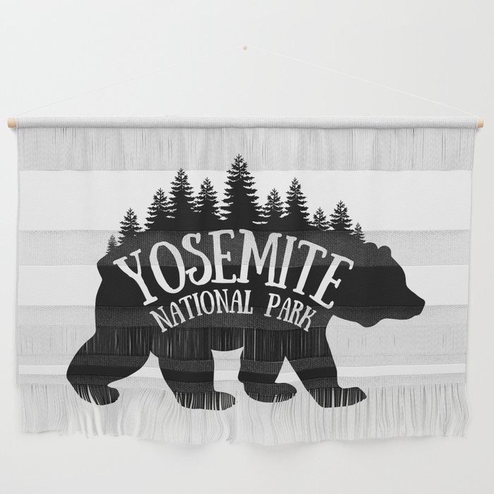 Yosemite National Park Black Bear Forest Nature California Travel Wall Hanging