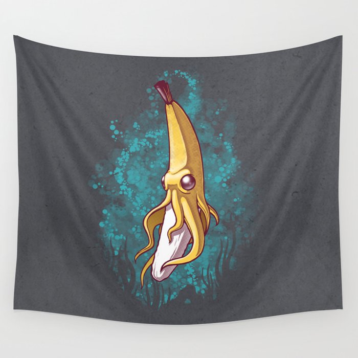 Banana Squid!!! Wall Tapestry