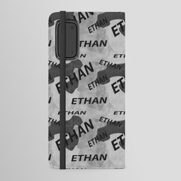 Ethan pattern in gray colors and watercolor texture Android Wallet Case