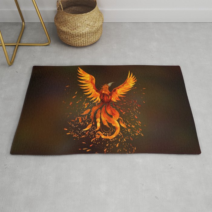 Rising Phoenix Bird  Rug