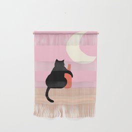 Abstraction_CAT_DRUNK_NIGHT_Minimalism_001 Wall Hanging