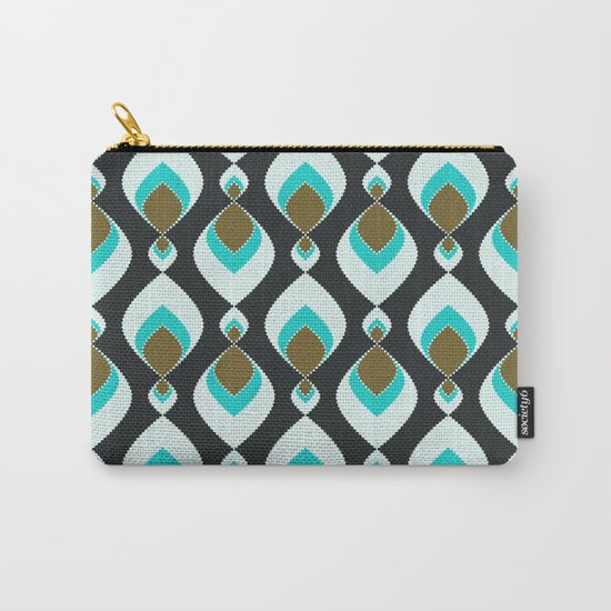 Retro pattern . Peacock Tail 2 . Carry-All Pouch