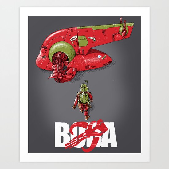 BobAkira (red with white text) Art Print