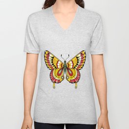Fall Butterfly V Neck T Shirt