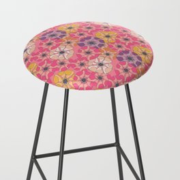 pink and pastel 90s poppy floral arrangements Bar Stool