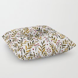 Festive watercolor branches - autumn Floor Pillow