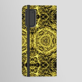 Liquid Light Series 36 ~ Yellow Abstract Fractal Pattern Android Wallet Case