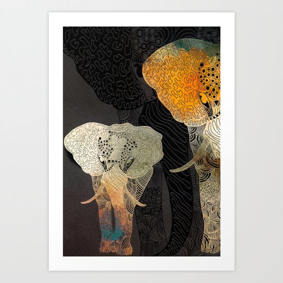 Elephants Art Print