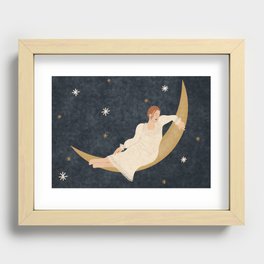 Stay, stay moon. Recessed Framed Print