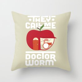 Dr Worm Throw Pillow