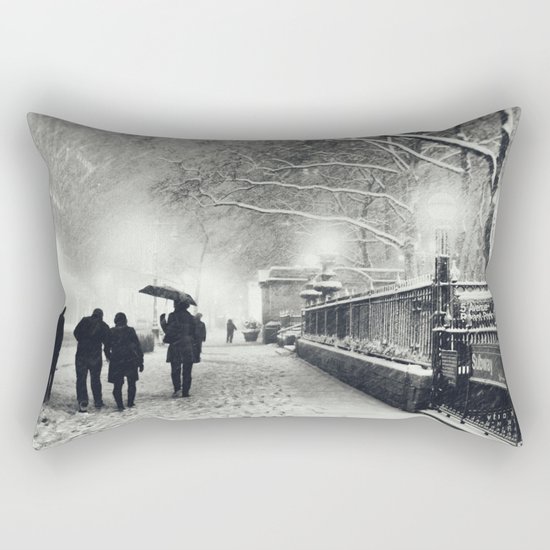 New York City Snow Bryant Park Rectangular Pillow