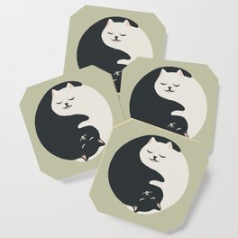 Hidden cat 26 yin yang hug Coaster