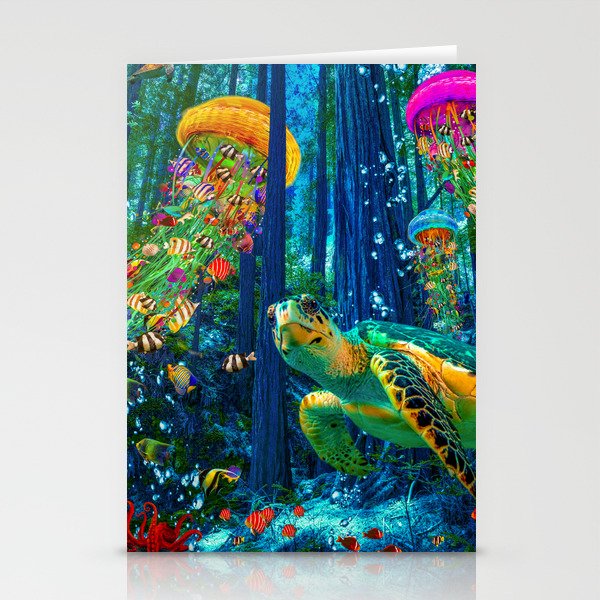 Electric Jellyfish in a Redwood Forest Stationery Cards