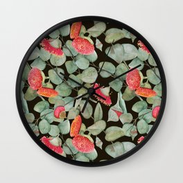  Eucalyptus flowers seamless pattern. Wall Clock