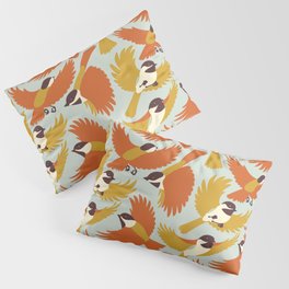 Chickadees in Orange Pillow Sham