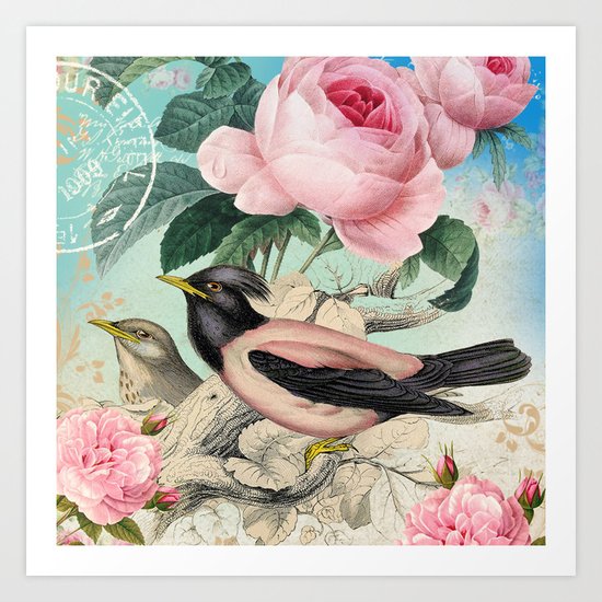Vintage birds #3 Art Print