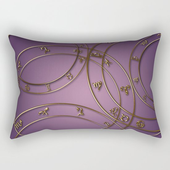 Zodiac signs and circles pink Rectangular Pillow