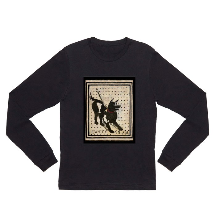 Pompeii Dog mosaic (Beware of Dog) Long Sleeve T Shirt