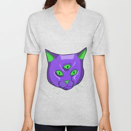The All-seeing cat V Neck T Shirt