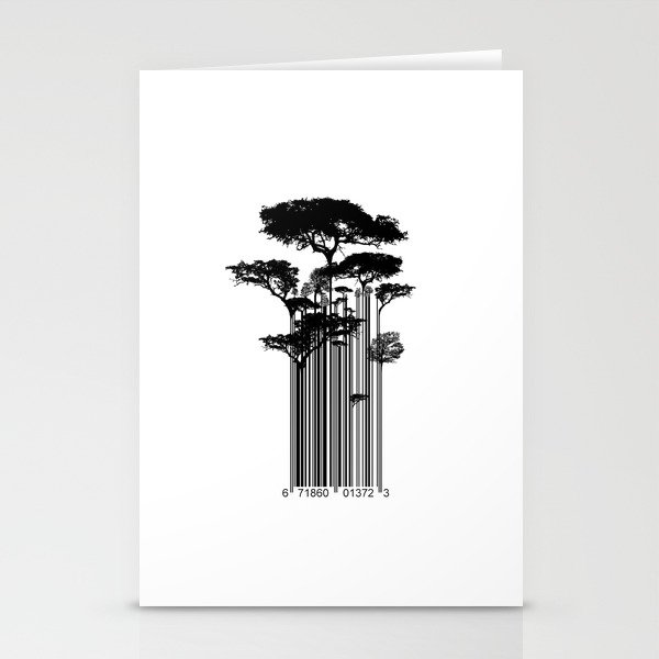 Barcode Trees illustration  Stationery Cards