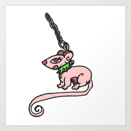 PUNK PINK RAT  Art Print
