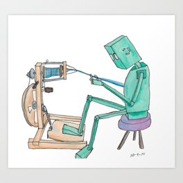 Spinning Robot Art Print