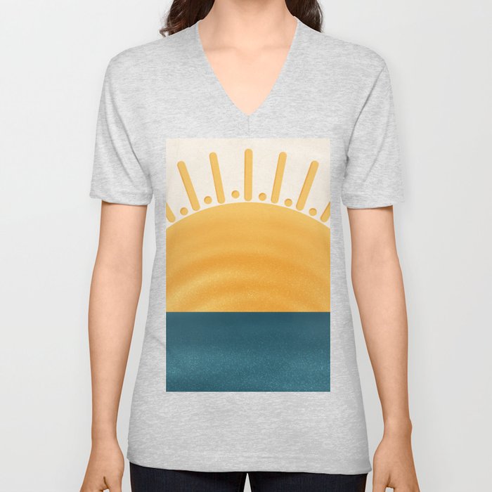Ocean Sunset V Neck T Shirt