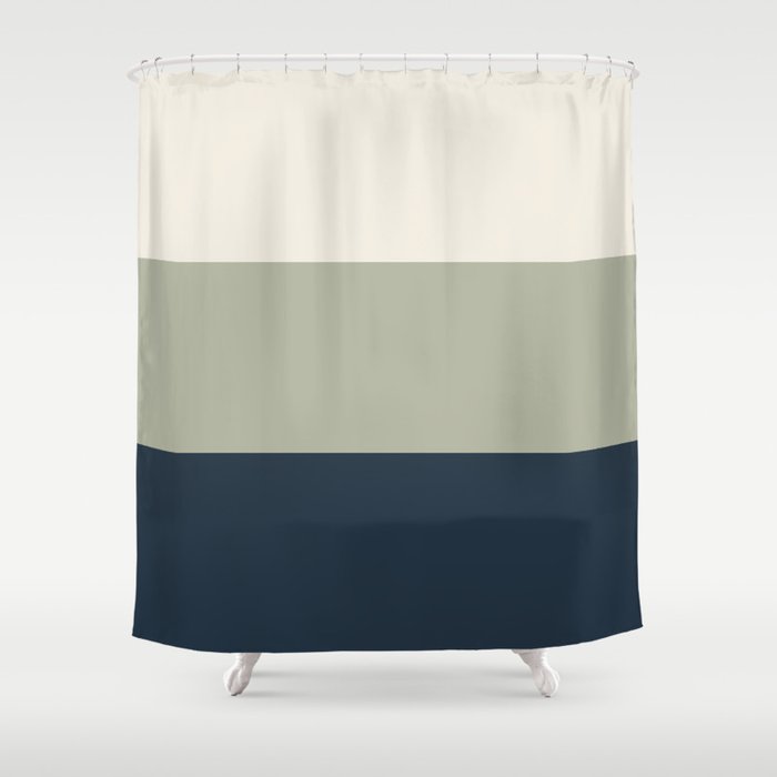 Sage Navy Shower Curtain