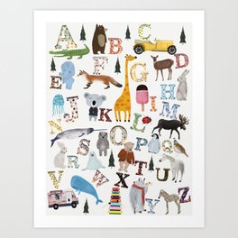 little nature alphabet Art Print