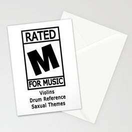 Rated M for Music Stationery Cards