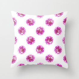 Curled-Up Pangolin Mosaic // Pink Throw Pillow